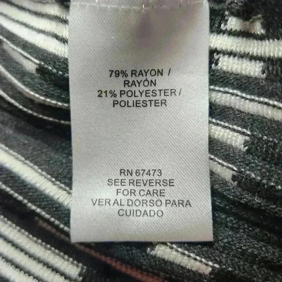 Gabby Skye Sweater Dress BLACK AND WHITE Short Sleeve Knee Length Size L - Picture 7 of 9